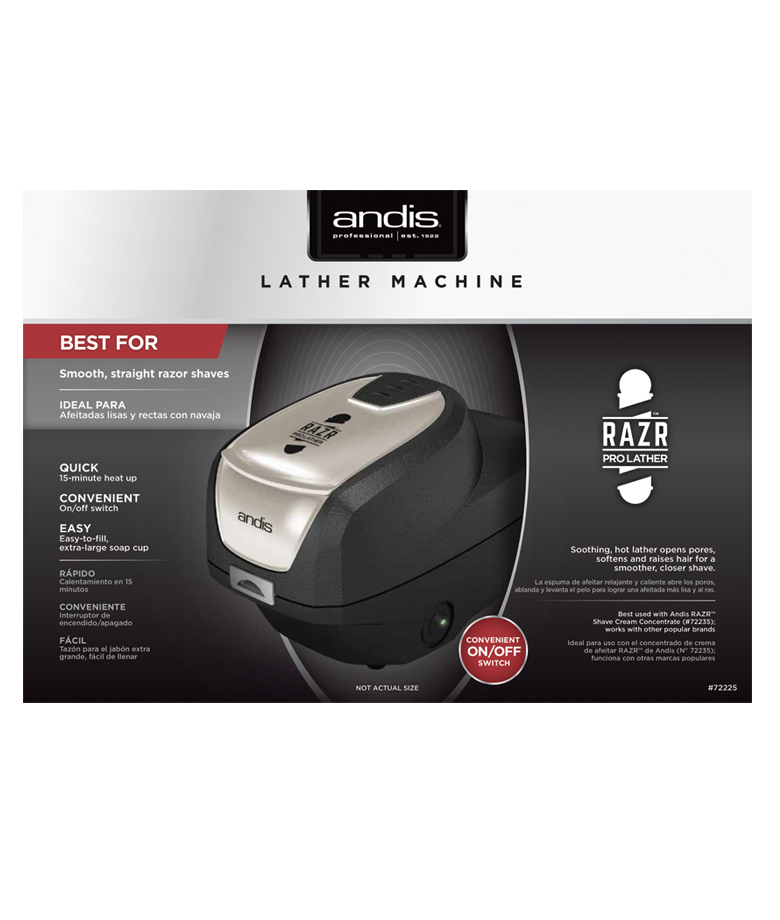 Andis RAZR Pro Lather Machine with Quit Heating and Stainless Steel