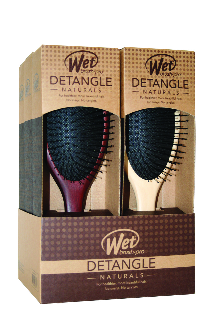 The Wet Brush Natural Collection 6pc Hair Brush Display