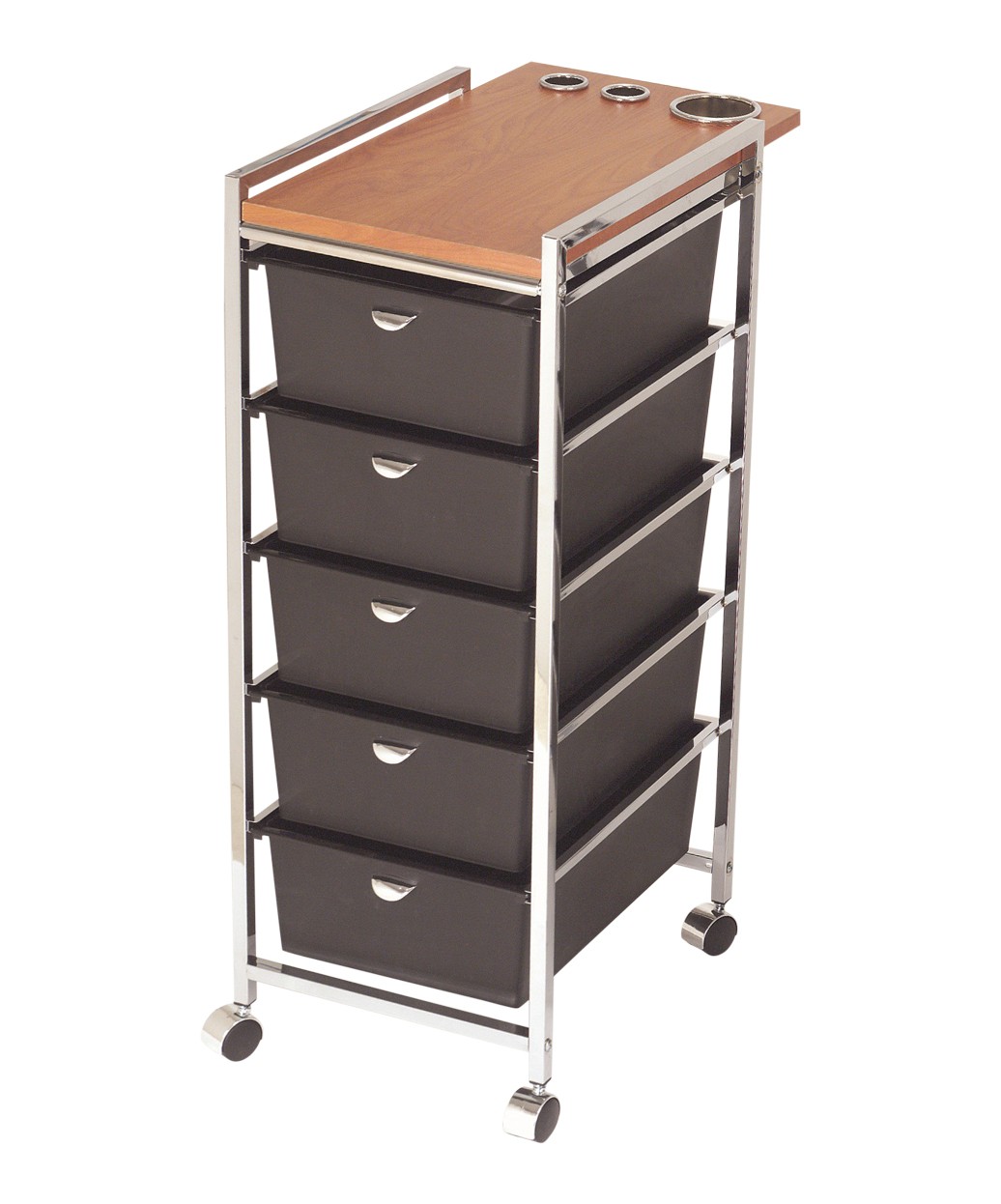 Carts, Trays, Trolleys & Rollabouts Pibbs D29BL Wood Top 5Tier Salon Utility Cart W/ ART70