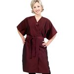 8703 Silkarah Short Sleeve Salon Spa Client Gown In Wine by The Cape Company + Free Shipping!