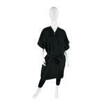 8703 PeachSkin Short Sleeve Spa Client Gown, Kimono Wrap by The Cape Company in BLACK+ Free Shipping!