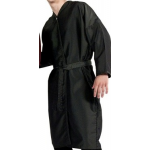 8814 PeachSkin Long Sleeve Salon Spa Client Gown Robe Kimono by The Cape Company / Gavson Classics In BLACK + Free Shipping!