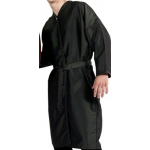 8814 PeachSkin Long Sleeve Salon Spa Client Gown Robe Kimono by The Cape Company In BLACK + Free Shipping!