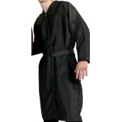 8814 PeachSkin Long Sleeve Salon Spa Client Gown Robe Kimono by The Cape Company / Gavson Classics In BLACK + Free Shipping!