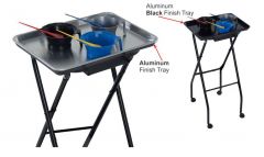 Kayline Designed FT59-AB Salon Trolley Aluminum Folding Chemical Color Tray In Silver or Black + Free Shipping!