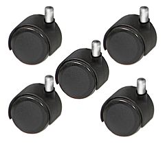 Set of 5 Heavy Duty Caster Replacement Wheels for ALL Kayline & King Stools in Black + Free Shipping