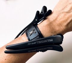 The "NEW" Bobby Clip Bracelet in Black Leather by Salon Armor + Free Shipping