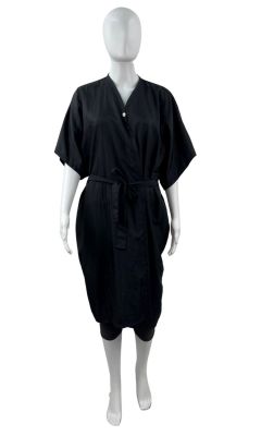 8703 Polyester Short Sleeve Salon Spa Client Gown by The Cape Company / Gavson Classics in Black + Free Shipping!