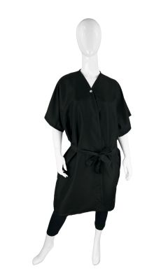8703 Polyester Short Sleeve Salon Spa Client Gown by The Cape Company / Gavson Classics in Black + Free Shipping!