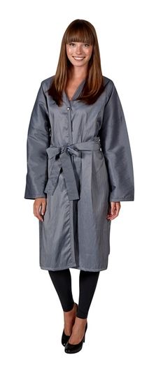 8814 PeachSkin Long Sleeve Salon Spa Client Gown Robe Kimono by The Cape Company / Gavson Classics In BLACK + Free Shipping!